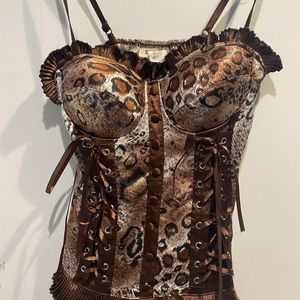 Brown bustier top